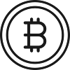 Bitccoin Digitale Währung Münzlinien-Symbol Krypto