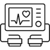 Herzmonitor-Zeilen-Symbol Medizinisches EKG-Gerät AED