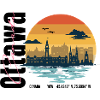 Ottawa Canada Retro Sunset Skyline