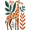 Giraffe mit Blättern