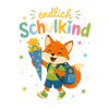 Endlich Schulkind Fuchs mit Zuckertüte