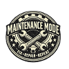 Wartungsmodus Werkstatt Retro-Logo
