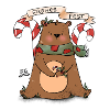 Frohes Fest Bär mit Zuckerstange