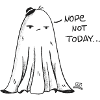 No Not Today Ghost Illustration
