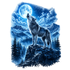 Wolf heult Mond an