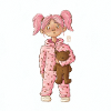 Mädchen Rosa Onesie mit Teddy
