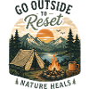 Go Outside to Reset Nature Illustration