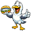 Möwe mit Fischbrötchen