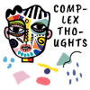 Complex Thoughts Abstract Face Illustration
