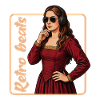Mädchen-Kopfhörer-Musik Retro-Beats