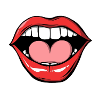 Red Lips Lipstick Kissable Teeth Gift
