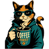 Coffee First Coffee Cat Pullover Hoodie