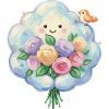 Cute Cloud with Flowers