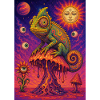 Psychedelic Chameleon on Melting Mushroom