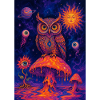 Psychedelic Owl on Lava Mushroom