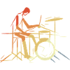 Style rétro batteur