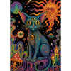 Cosmic Cat in Psychedelic Night