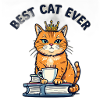 Royal cat with crown and cup