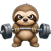 Sloth Weightlifter Bodybuilder Fitness Motif
