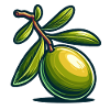 Bright Botanical Cartoon Olive