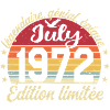 Anniversaire Juillet 1972 Vintage Cadeau