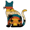 Retro Cat Sunset