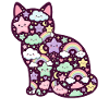 Kawaii Katze Sterne Regenbogen