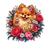 Blütenkranz-Pom-Pom Hund