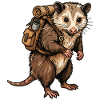 Possum with backpack