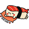 Tired sushi with pillow