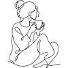 Kaffeepause Linienkunst