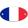 Oval flag France emblem.  France