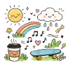 Fröhliche Regenbogen-Wildwelt