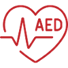 AED-Herzlinien-Symbol Defibrillator-Notfallsymbol