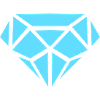 Geometrischer Diamant in Eisblau