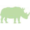 Pastel Green Rhino Silhouette