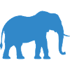 Blauer Elefanten Silhouette