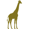 Giraffe Silhouette Gold