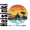 Helsinki Skyline Finland Retro Sunset