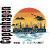 Copenhagen Skyline Retro Sunset
