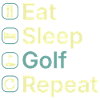 Spis, sov, golf, gentag sjov golfspillergave.
