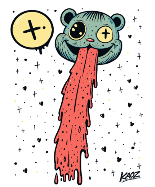 Drippy Tongue Bear Pop Art
