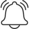 Notifikationsklokkelinjeikon Advarselssymbol
