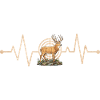 Deer in heartbeat motif