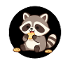 Waschbär mit Keks