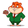 Hamster mit einer Portion Kuchen