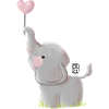 Elefant mit Herzballon