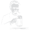Friedrich Nietzsche trinkt Bier