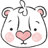 Delicate bear face heart nose