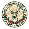 Christmas Deer Round Emblem 2025